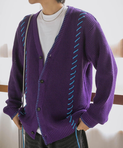 中性款毛毯縫線開衫