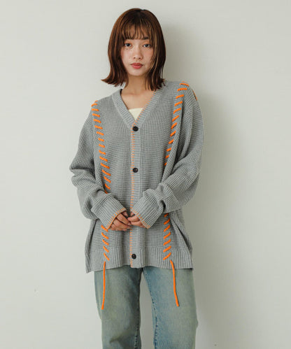 中性款毛毯縫線開衫