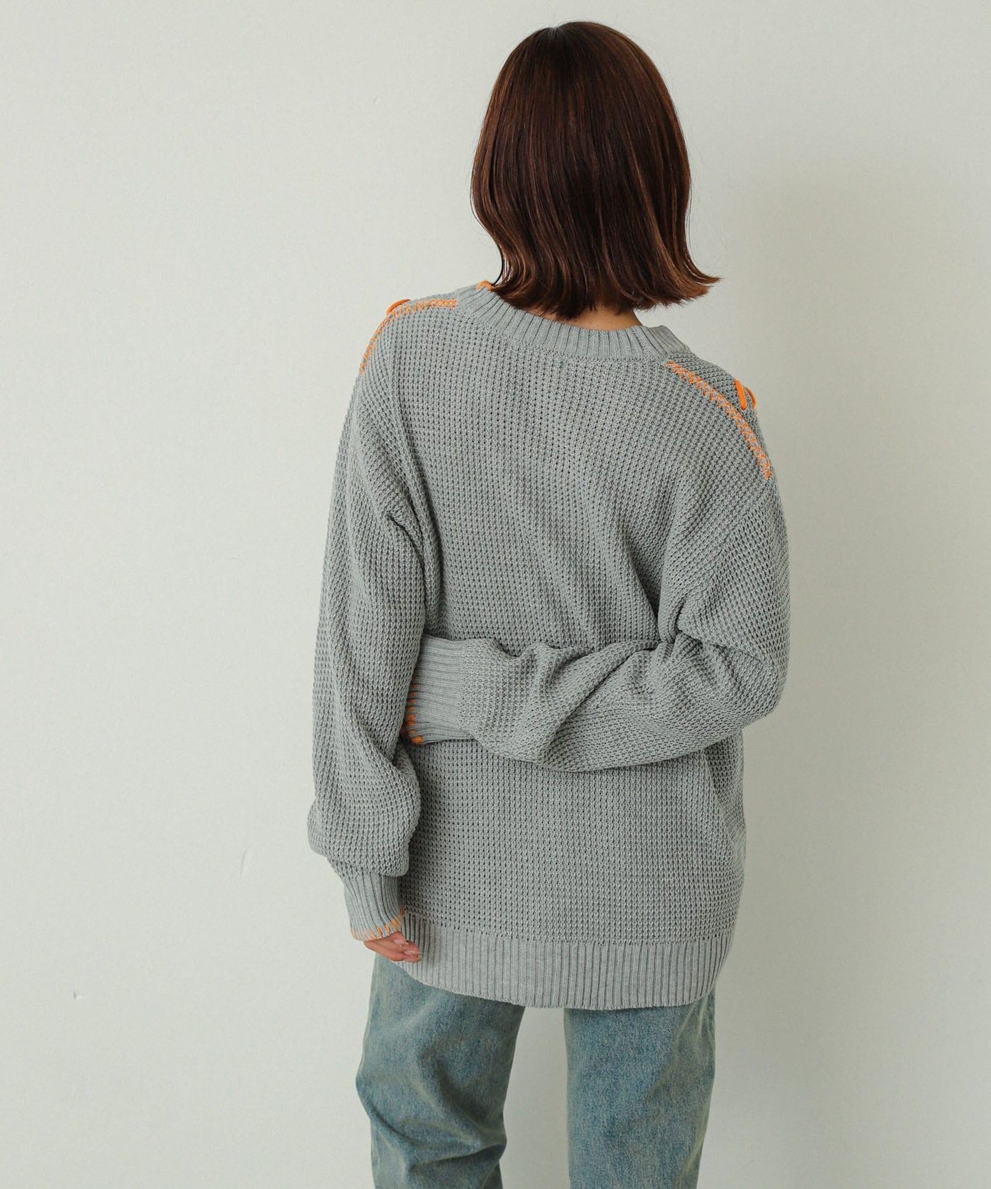 中性款毛毯縫線開衫