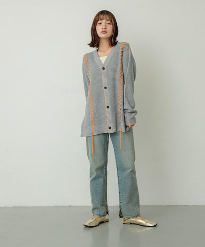 中性款毛毯縫線開衫