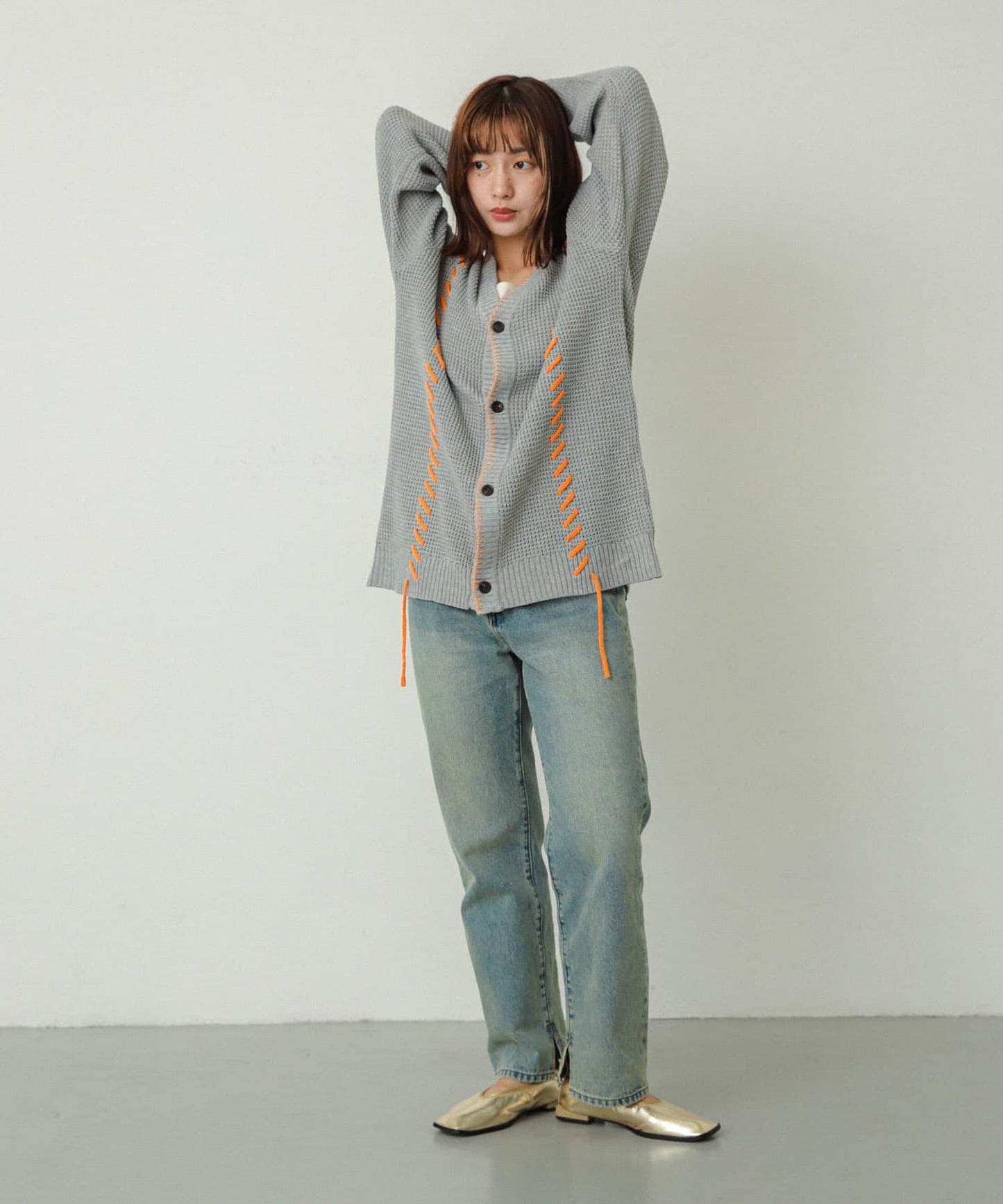 中性款毛毯縫線開衫