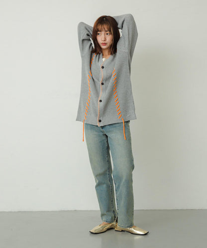 中性款毛毯縫線開衫