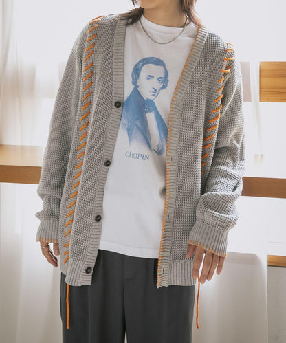 中性款毛毯縫線開衫