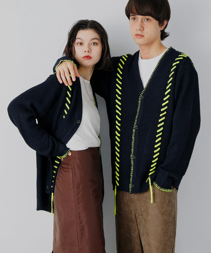 中性款毛毯縫線開衫