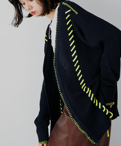 中性款毛毯縫線開衫