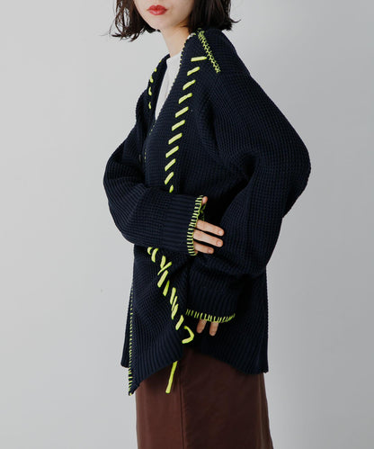 中性款毛毯縫線開衫