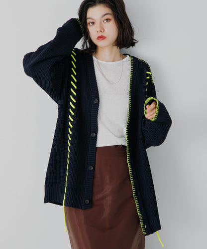 中性款毛毯縫線開衫