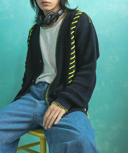 中性款毛毯縫線開衫