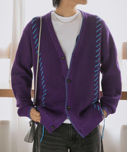 中性款毛毯縫線開衫