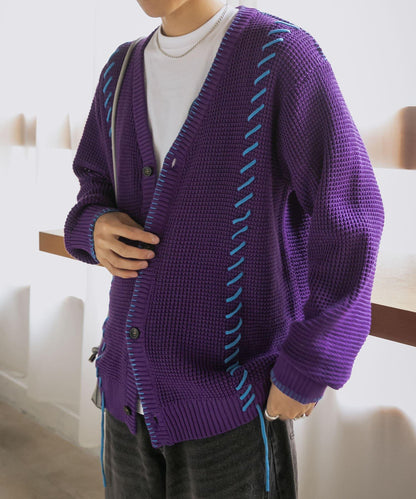 中性款毛毯縫線開衫