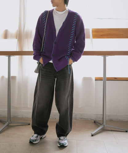 中性款毛毯縫線開衫