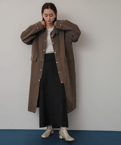 不對稱翻邊鉛筆裙