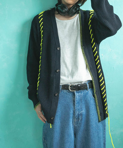 中性款毛毯縫線開衫