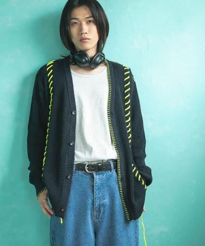 中性款毛毯縫線開衫