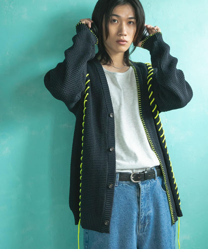 中性款毛毯縫線開衫