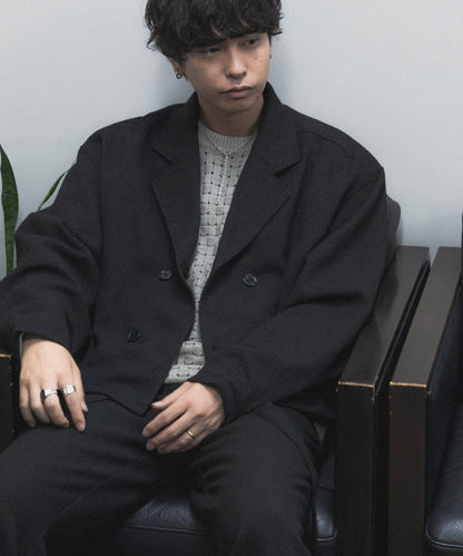 『わたべ×SOP』『套裝可搭配』粗花呢雙排扣短款西裝夾克