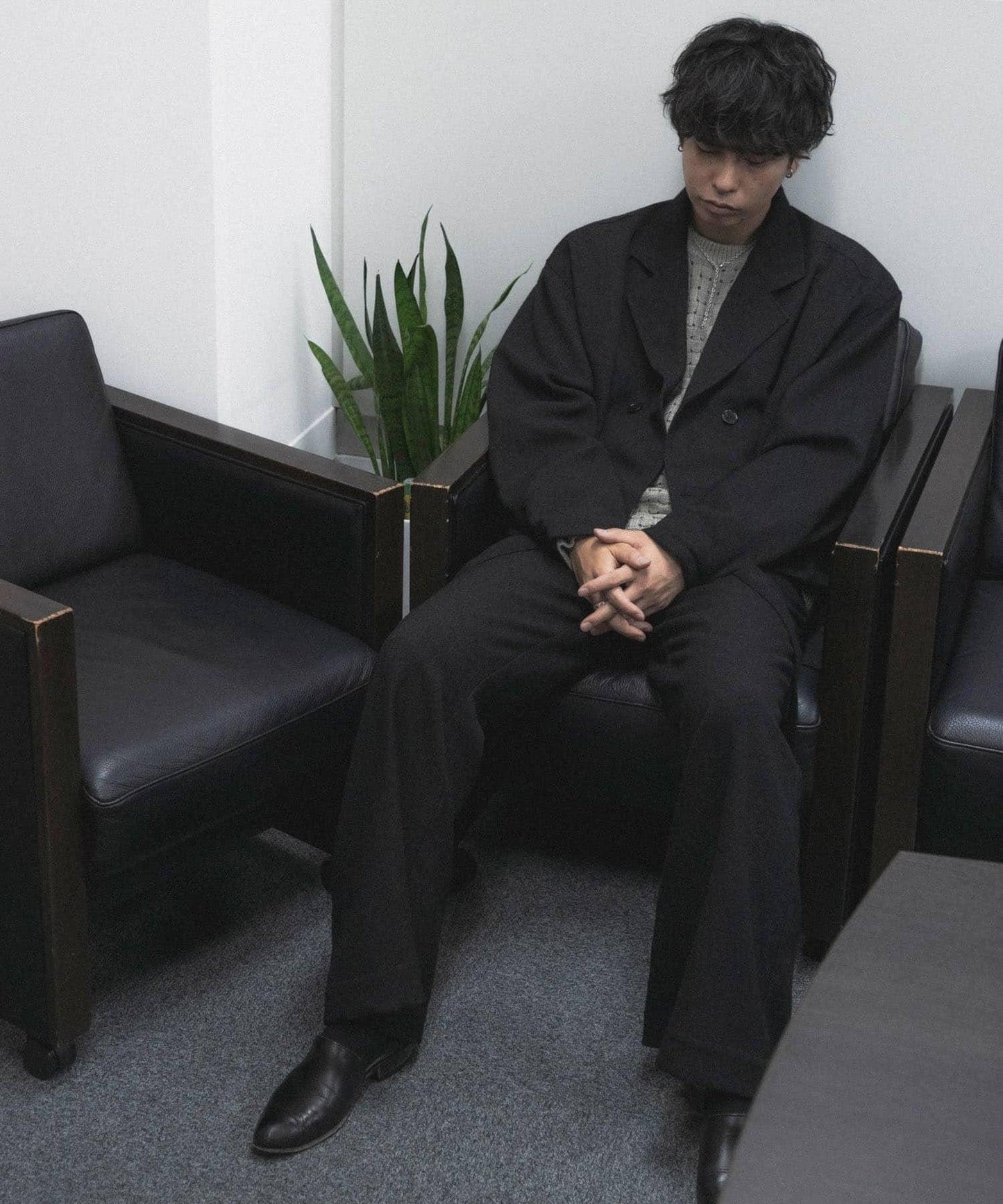 『わたべ×SOP』『套裝可搭配』粗花呢雙排扣短款西裝夾克