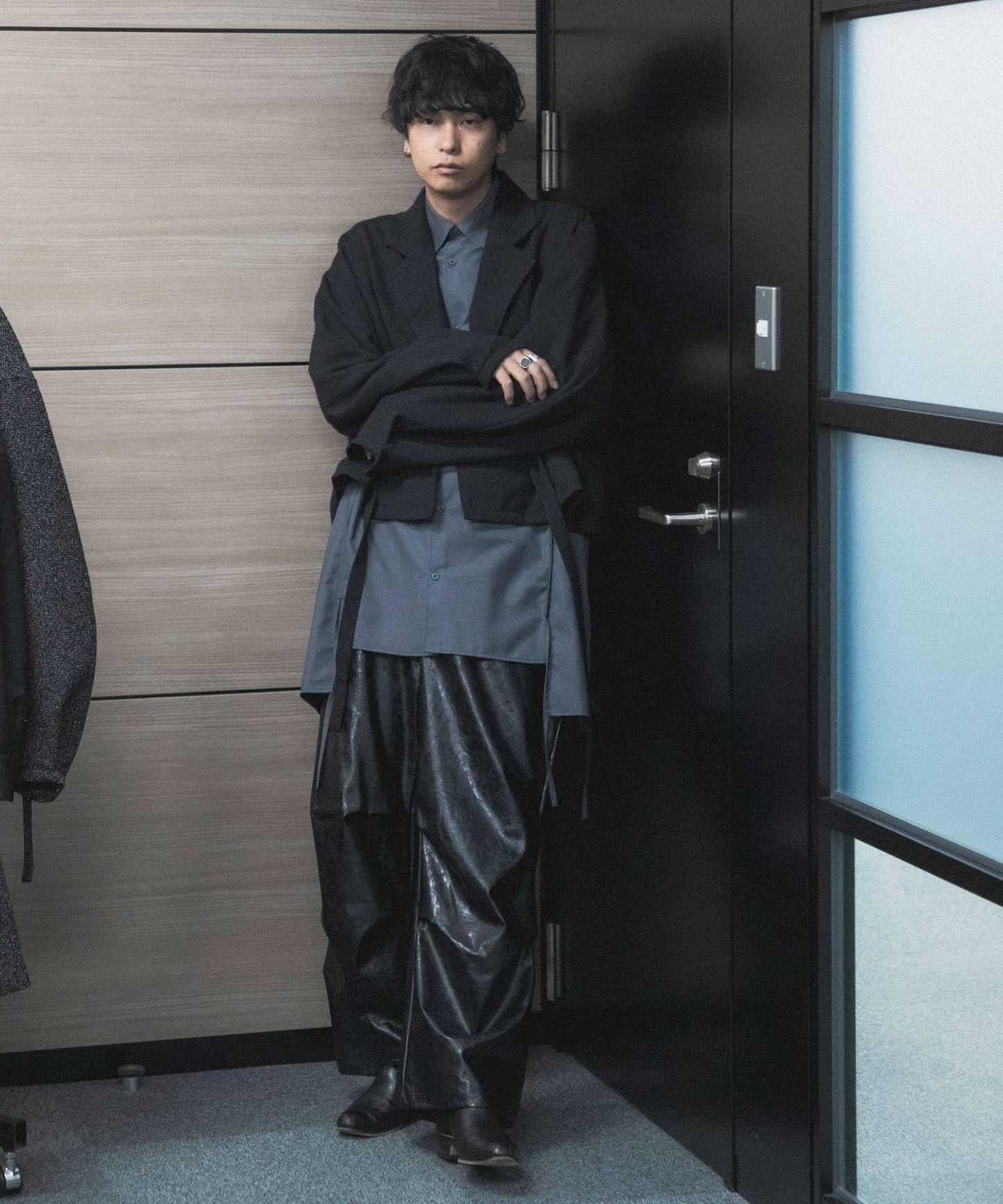 『わたべ×SOP』『套裝可搭配』粗花呢雙排扣短款西裝夾克