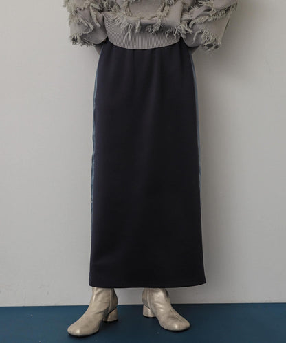 緞面拼接線條半身裙