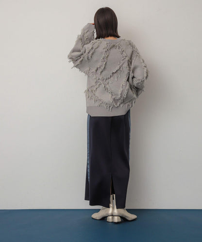 緞面拼接線條半身裙