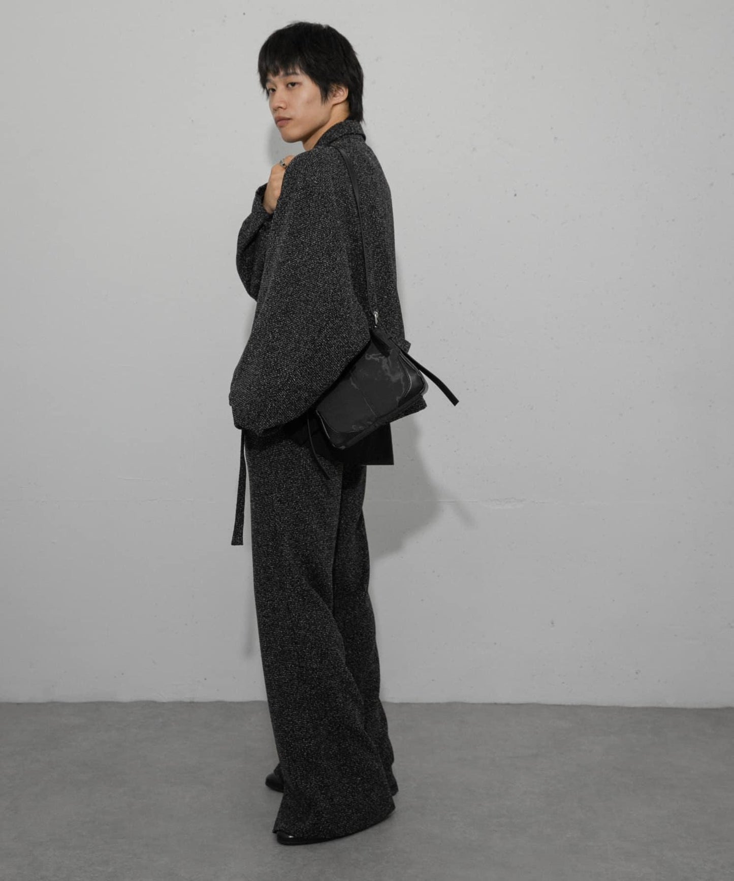 『わたべ×SOP』『套裝可搭配』粗花呢雙排扣短款西裝夾克