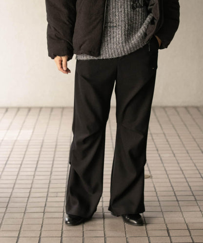 羊毛感隨機褶皺長褲