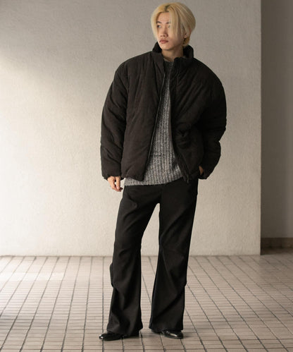 羊毛感隨機褶皺長褲