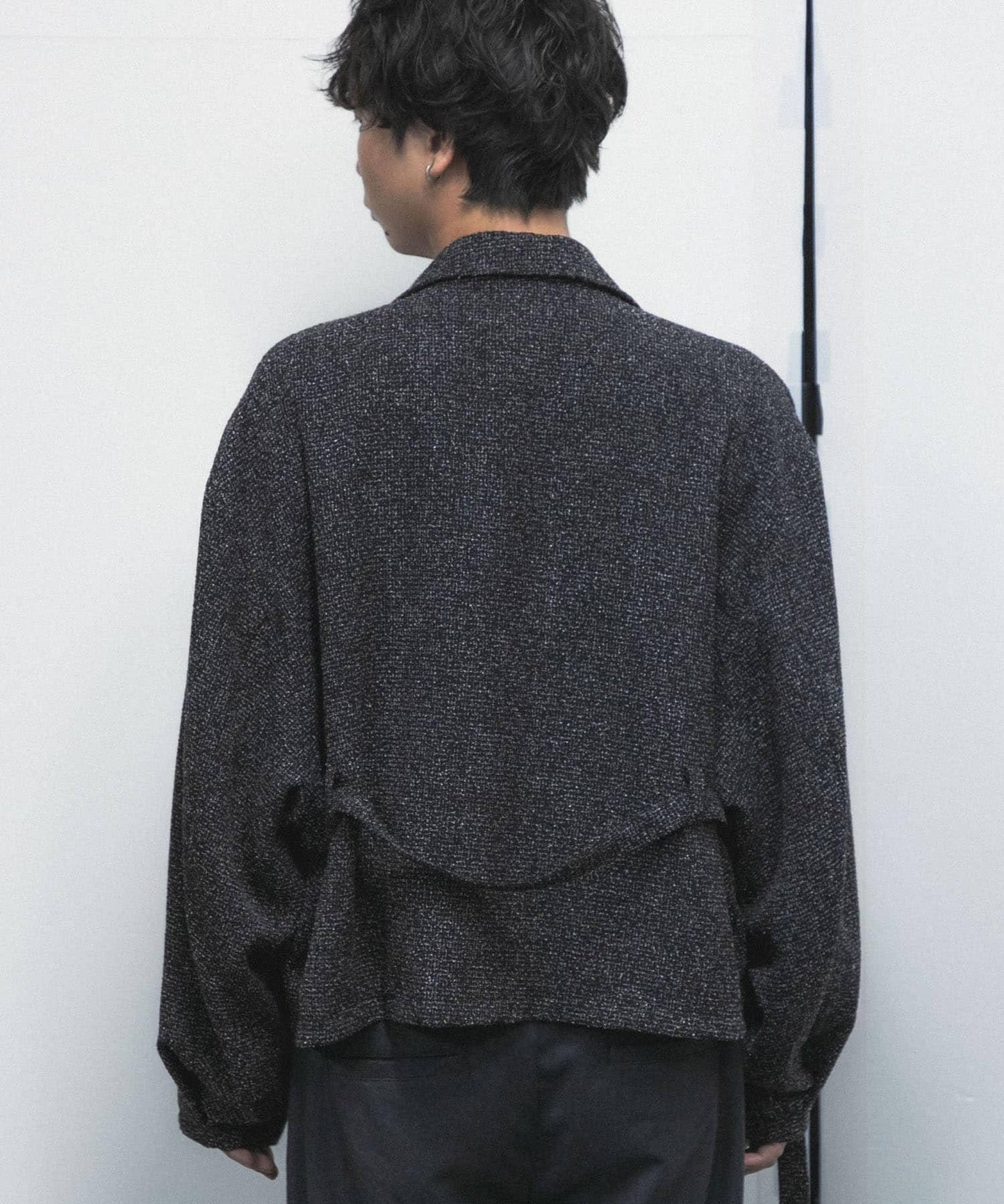 『わたべ×SOP』『套裝可搭配』粗花呢雙排扣短款西裝夾克