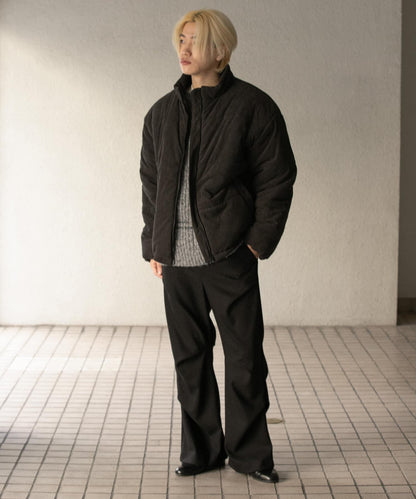 羊毛感隨機褶皺長褲