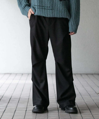 羊毛感隨機褶皺長褲