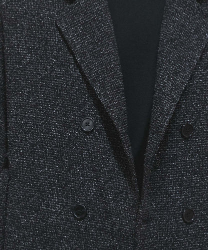 『わたべ×SOP』『套裝可搭配』粗花呢雙排扣短款西裝夾克