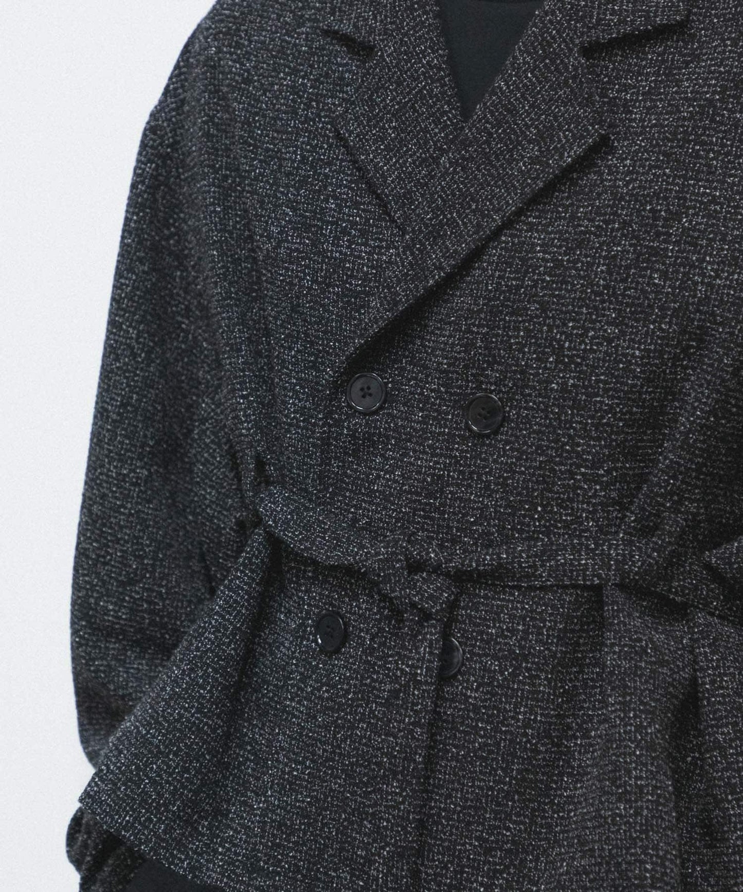 『わたべ×SOP』『套裝可搭配』粗花呢雙排扣短款西裝夾克