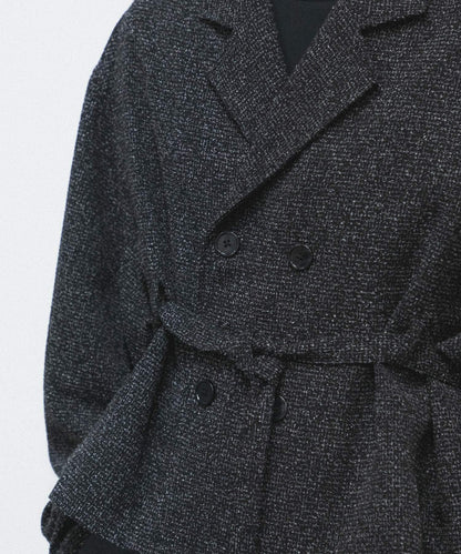 『わたべ×SOP』『套裝可搭配』粗花呢雙排扣短款西裝夾克