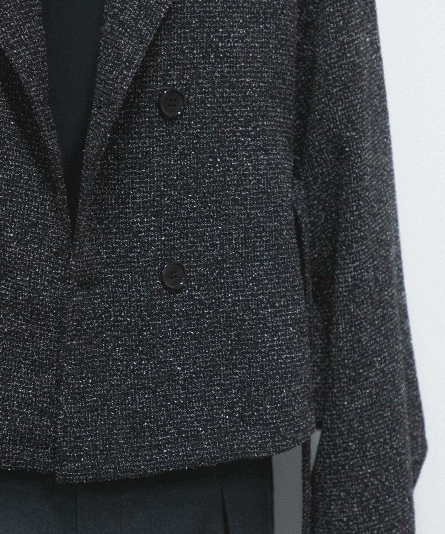 『わたべ×SOP』『套裝可搭配』粗花呢雙排扣短款西裝夾克