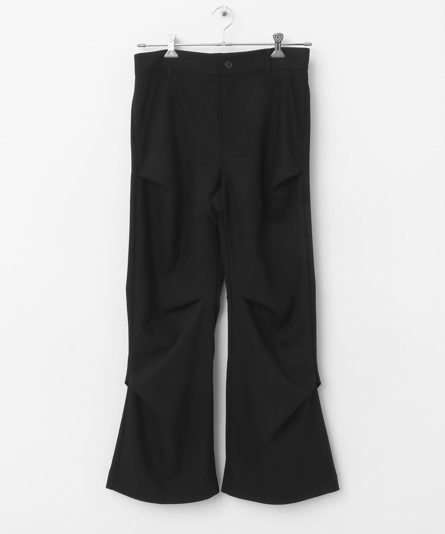 羊毛感隨機褶皺長褲