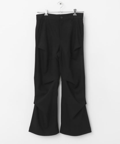 羊毛感隨機褶皺長褲