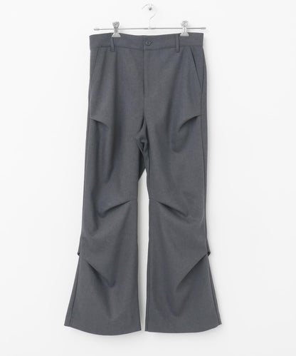 羊毛感隨機褶皺長褲