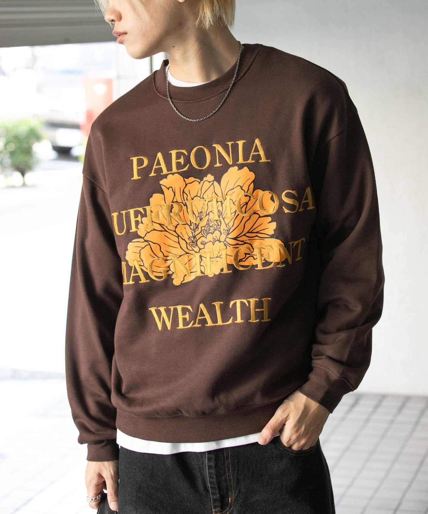 植物圖案圓領衛衣