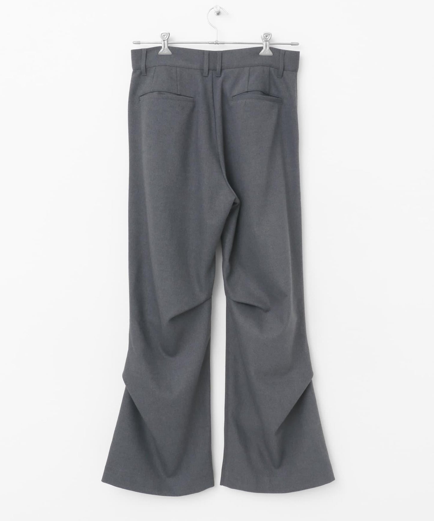 羊毛感隨機褶皺長褲