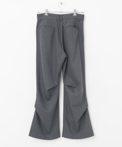 羊毛感隨機褶皺長褲