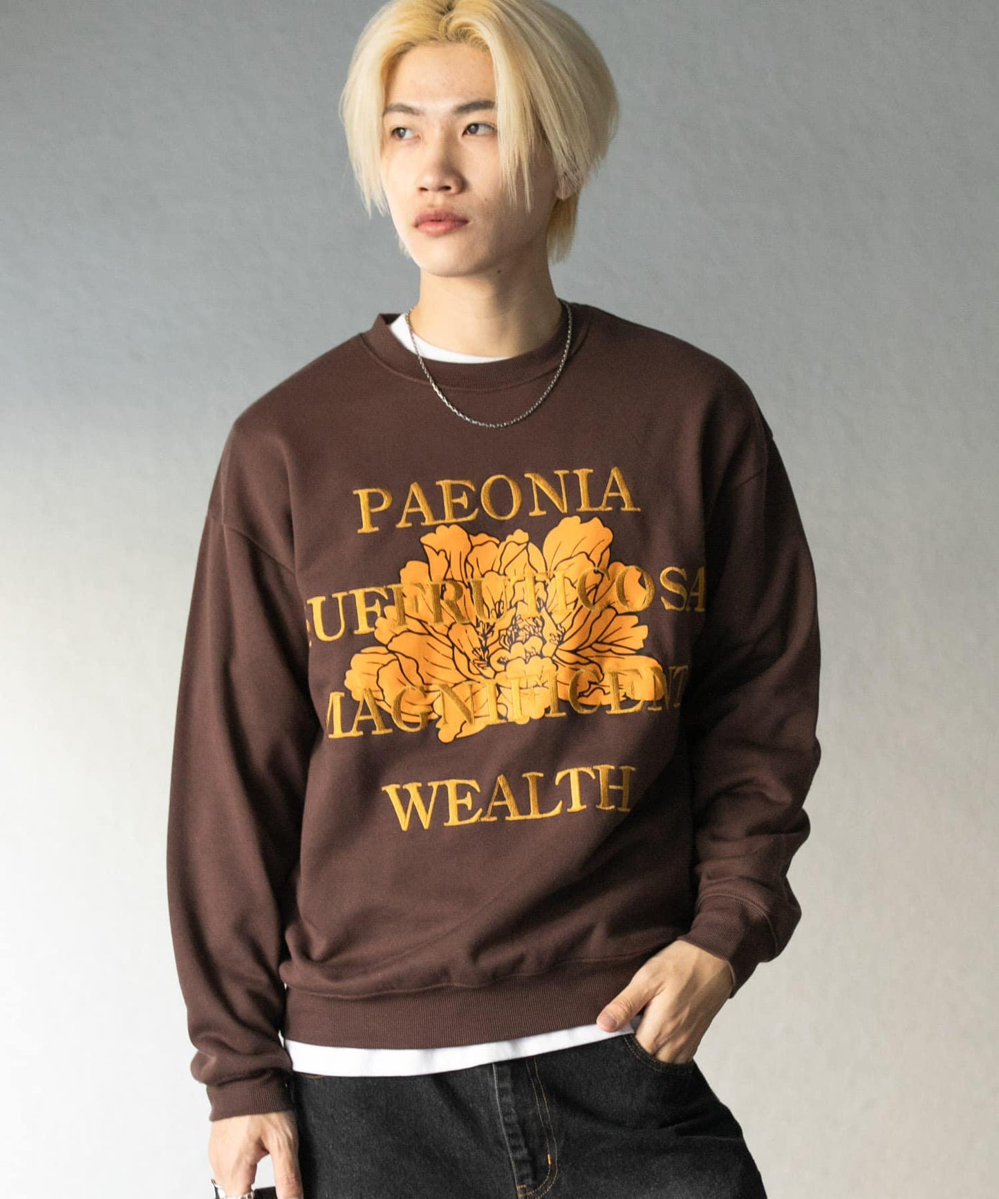 植物圖案圓領衛衣