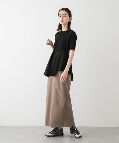 「/部分門店限定尺碼」彈力吊帶高腰裙