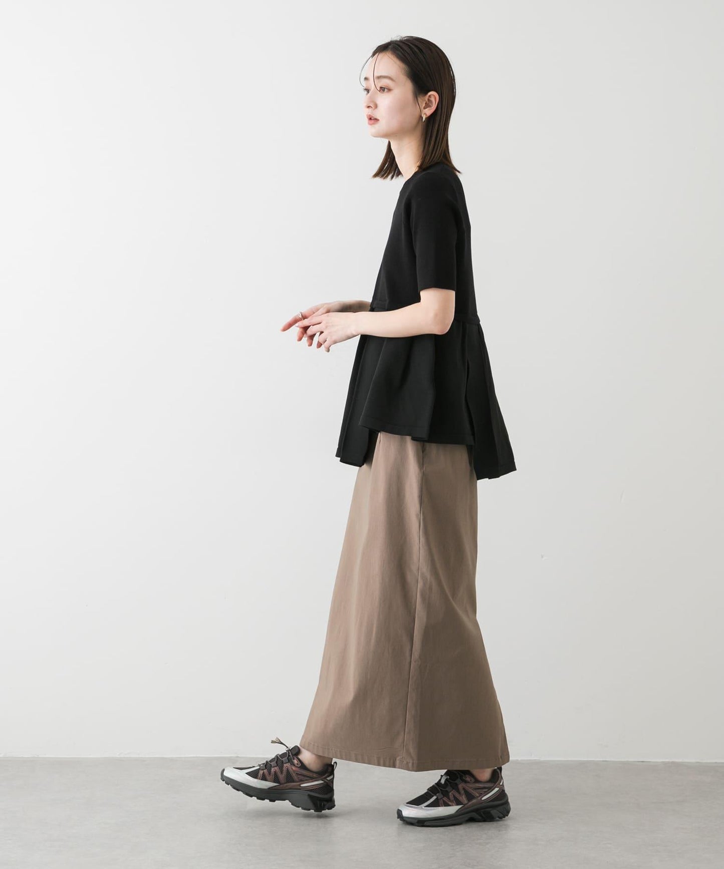 「/部分門店限定尺碼」彈力吊帶高腰裙