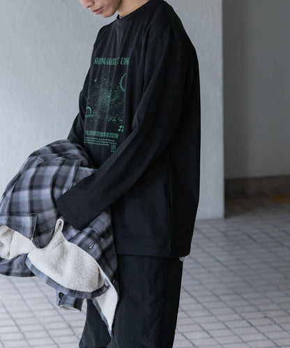 銀河圖案長袖T恤