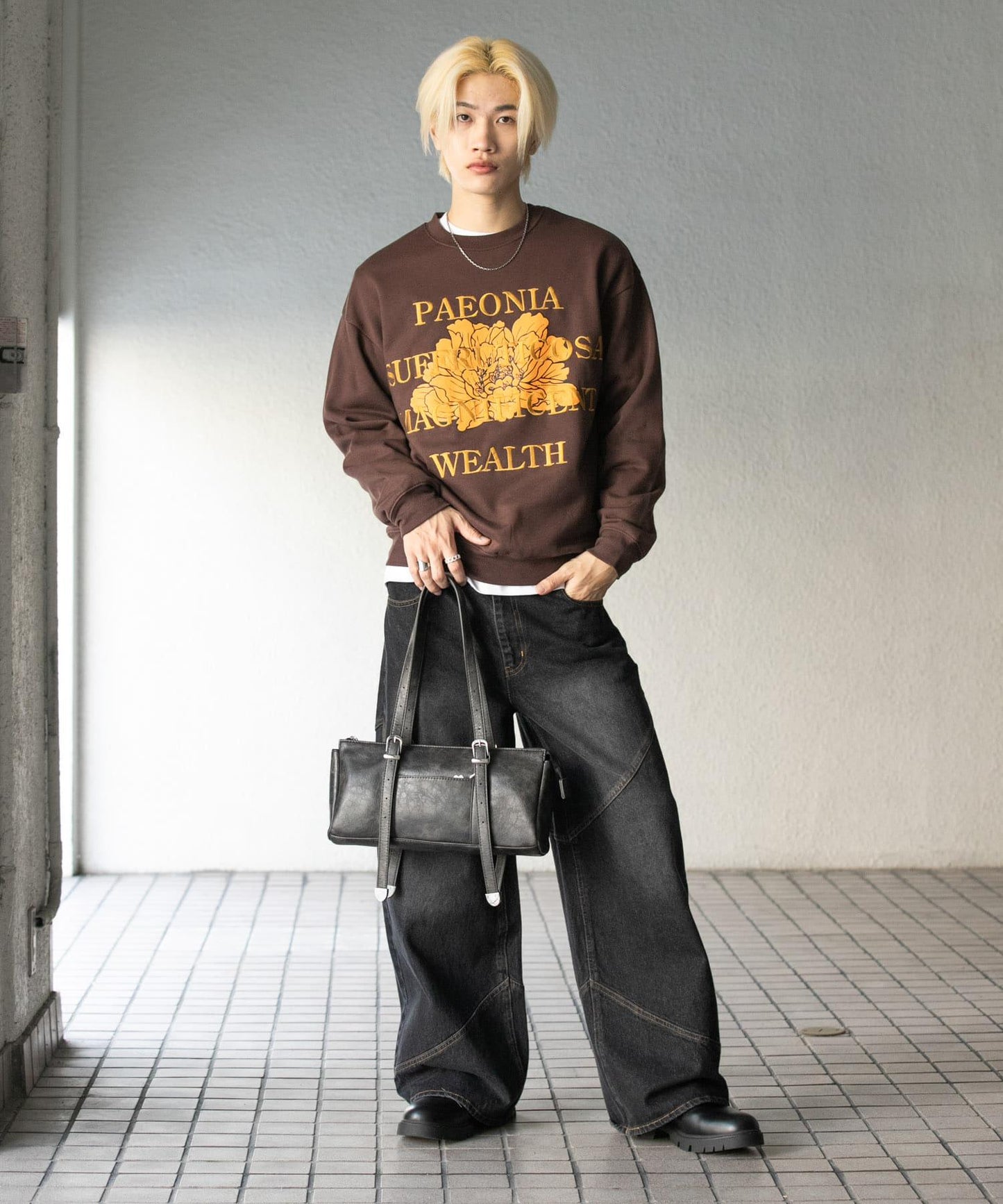 植物圖案圓領衛衣