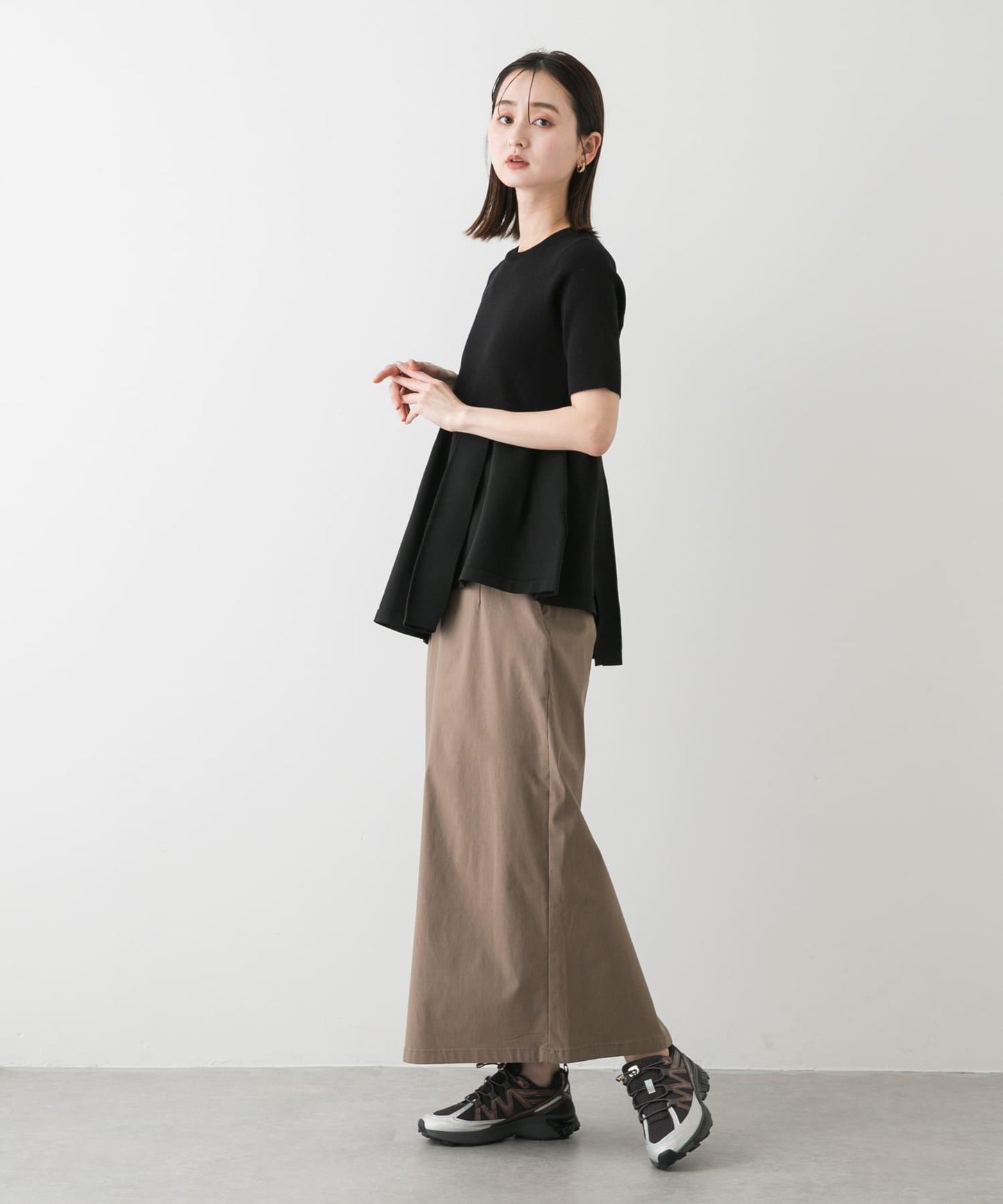 「/部分門店限定尺碼」彈力吊帶高腰裙