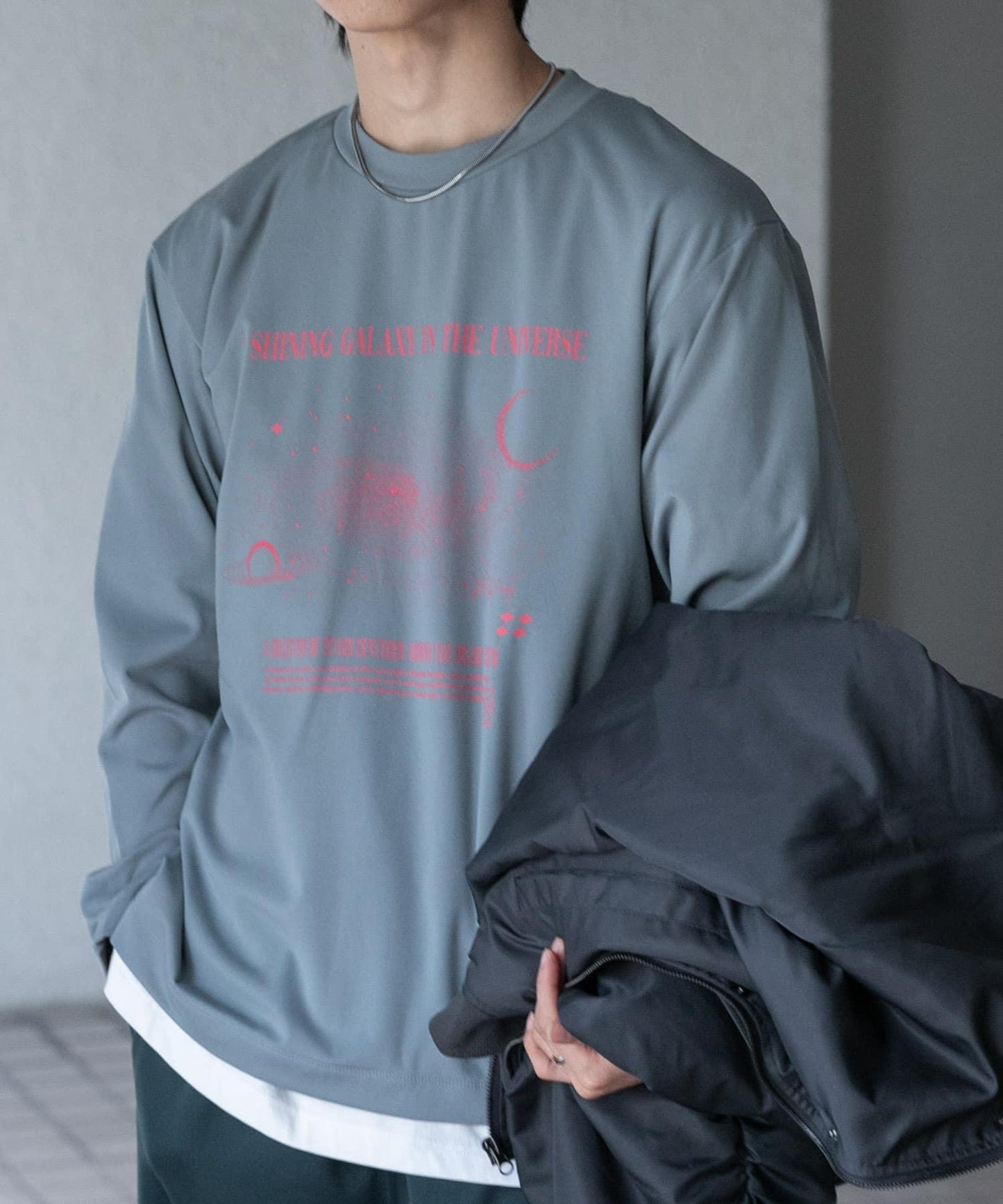 銀河圖案長袖T恤