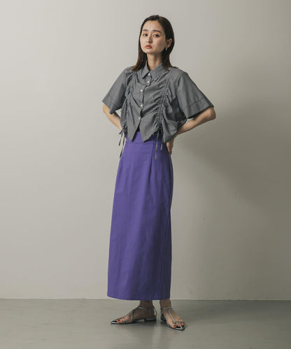 「/部分門店限定尺碼」彈力吊帶高腰裙