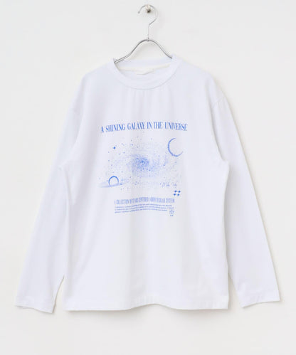 銀河圖案長袖T恤