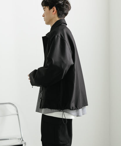 可搭配套裝雙口袋抽繩短夾克